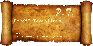 Pakó Teodolinda névjegykártya